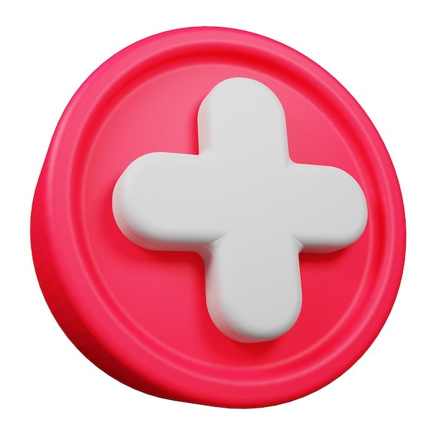 Icono de signo médico en 3D aislado en el fondo transparente