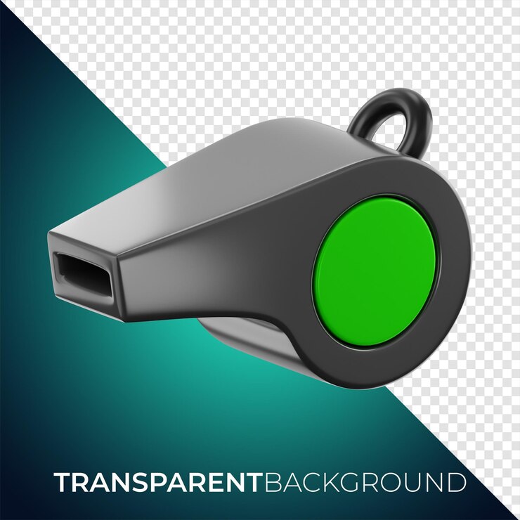 PSD icono de silbato de fútbol de fútbol premium representación 3d sobre fondo aislado png