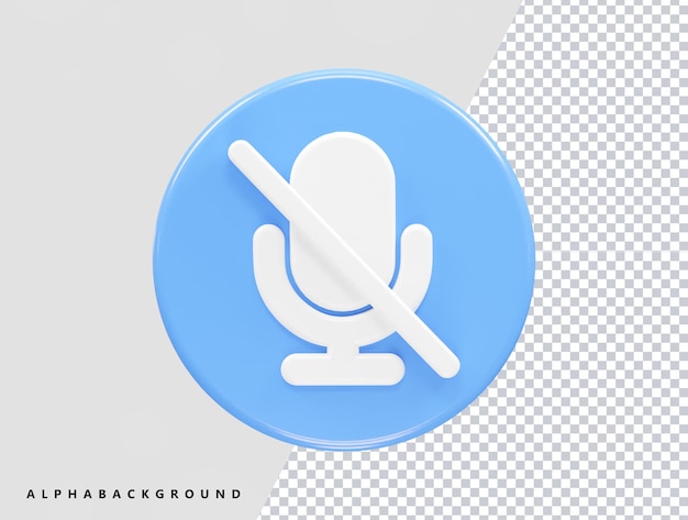 PSD icono de silencio ilustración de renderizado 3d