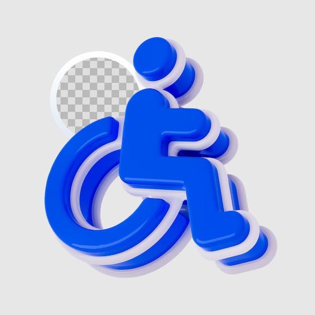 Icono de silla de ruedas 3d fondo transparente PSD Premium