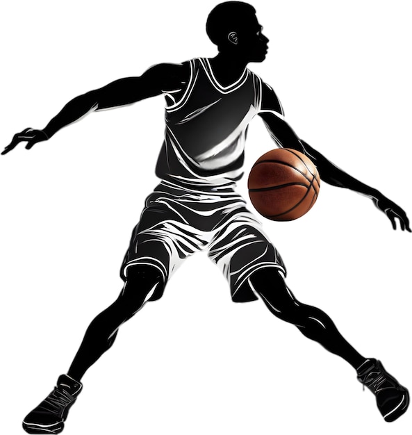 Icono de silueta de un jugador de baloncesto