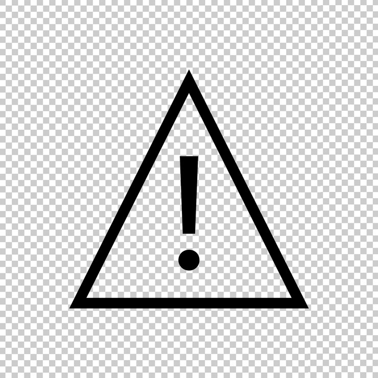 PSD icono de símbolo de advertencia elemento de diseño negro sobre fondo transparente
