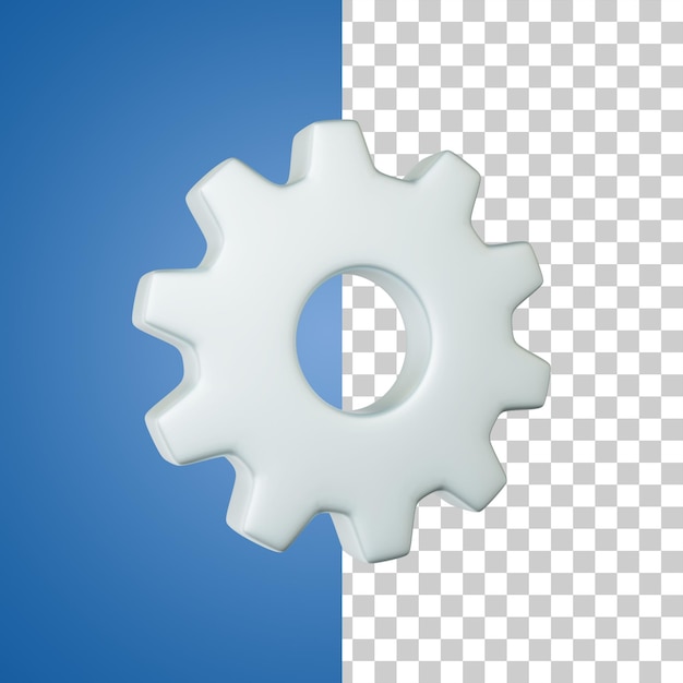 PSD icono de símbolo de configuración de engranajes representación 3d