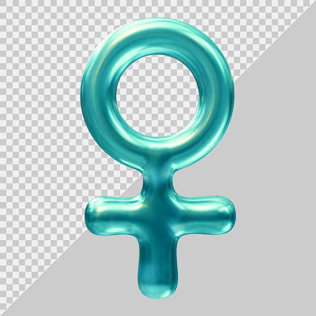 Icono de símbolo femenino con estilo moderno 3d