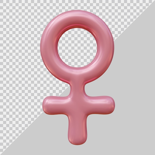 Icono de símbolo femenino con estilo moderno 3d