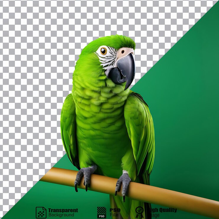 PSD el ícono del símbolo del loro verde vibrante