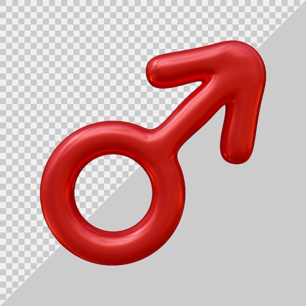 Icono de símbolo masculino con estilo moderno 3d