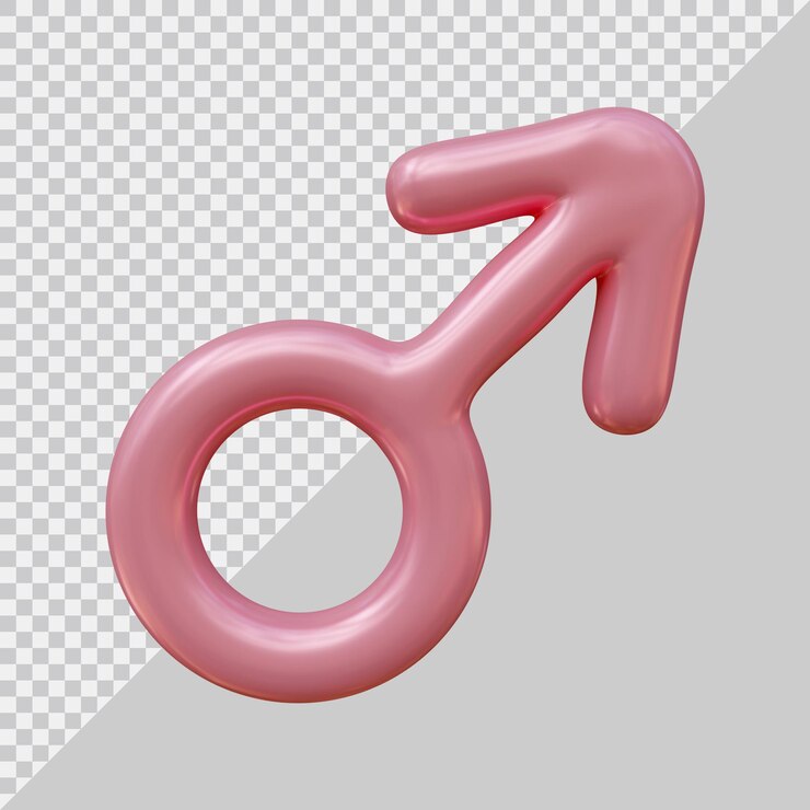 PSD icono de símbolo masculino con estilo moderno 3d