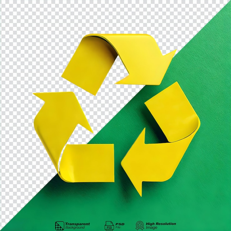 PSD el icono del símbolo de reciclaje 3d aislado en un fondo transparente