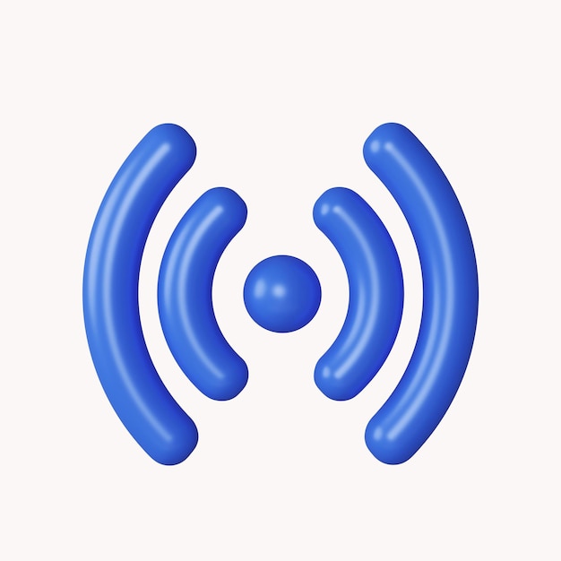 PSD icono de símbolo de red de señal 3d aislado sobre fondo blanco ilustración de representación 3d trazado de recorte