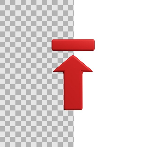 Icono simple de carga de datos de flecha 3D