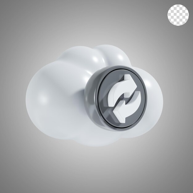 Icono de sincronización en la nube 3D