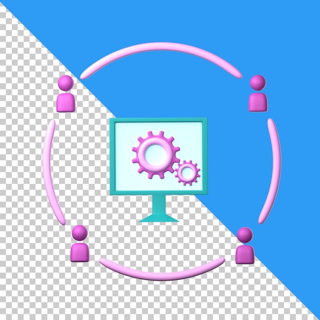 icono de sistemas interconectados aislado en el fondo transparente