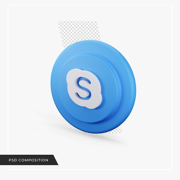 Icono de skype en 3d rendering aislado