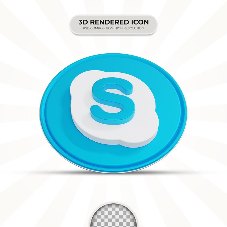 PSD icono de skype de renderizado 3d