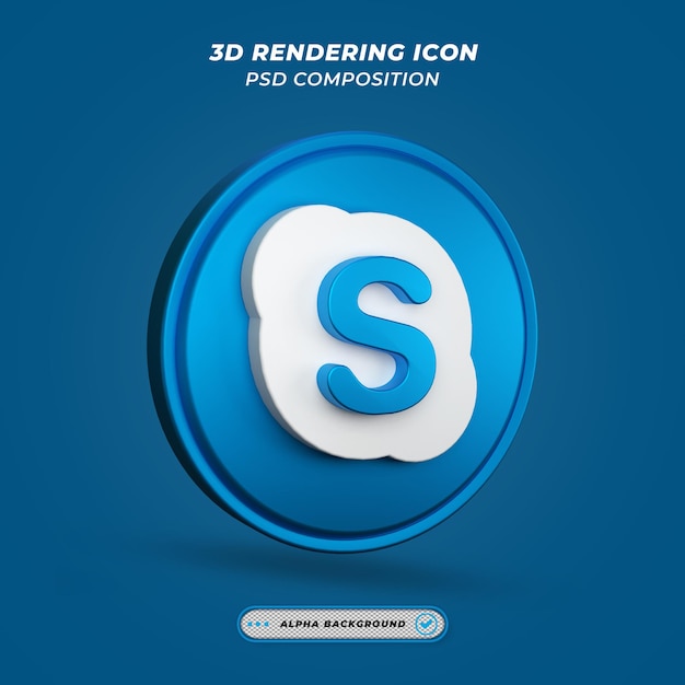 Icono de skypee en representación 3d