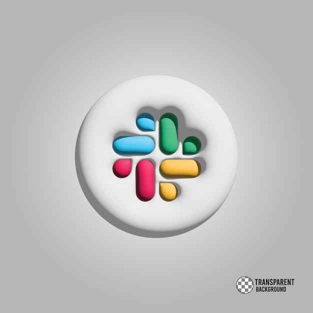 El icono de Slack está aislado en 3D.
