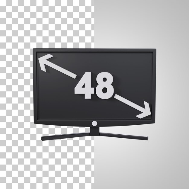 Icono de Smart TV Relación de aspecto Representación 3D