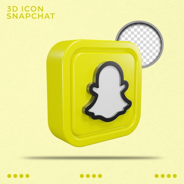 Icono de Snapchat 3D prestado Icono de redes sociales icono aislado objeto inteligente