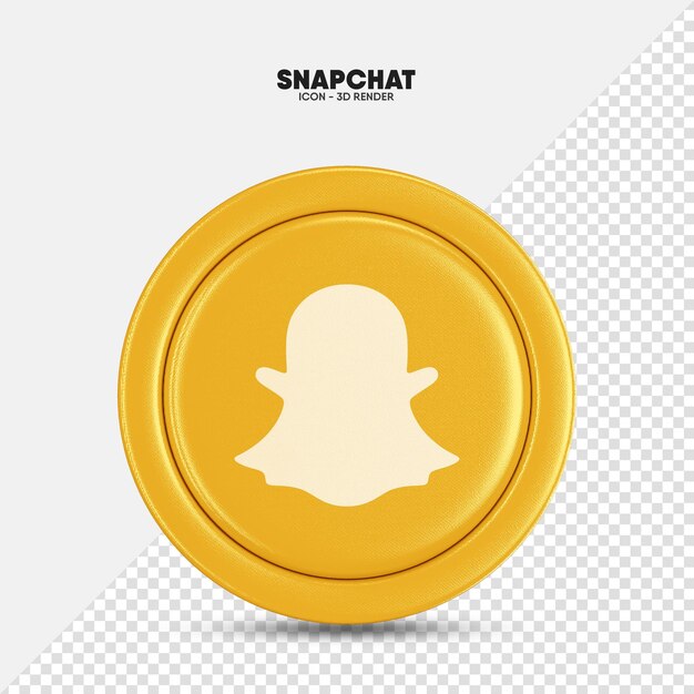 Icono de Snapchat 3D Render aislado para composición