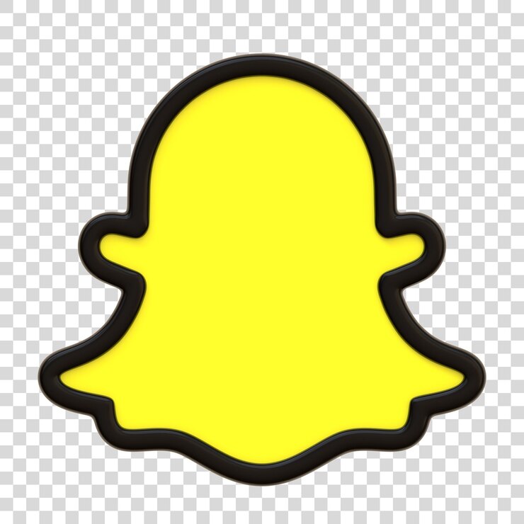 PSD icono de snapchat aislado en fondo blanco logotipo fantasma logotipo de botón de aplicación de redes sociales signo y símbolo