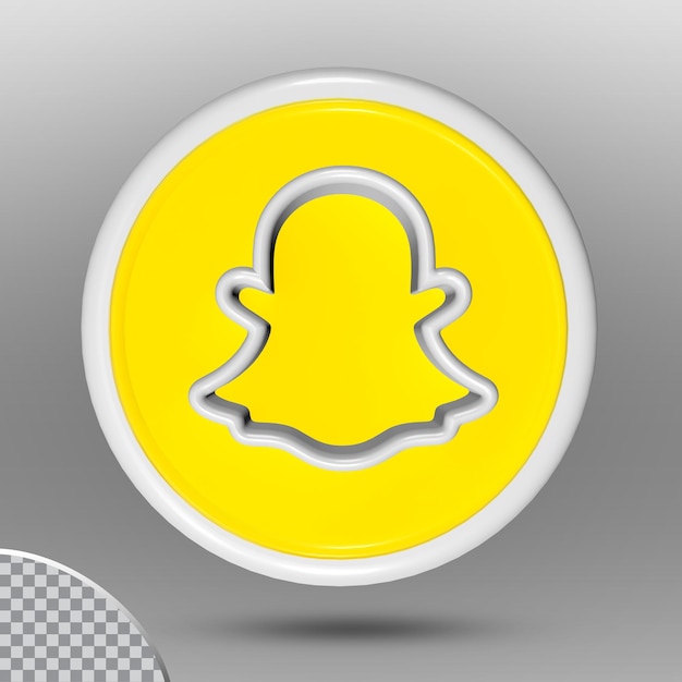icono snapchat cuadrado 3D