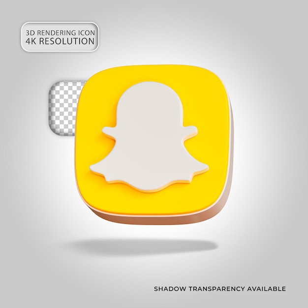 Icono de snapchat ilustración de renderizado 3d aislado