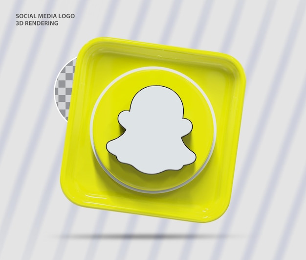Icono de Snapchat de redes sociales render 3d
