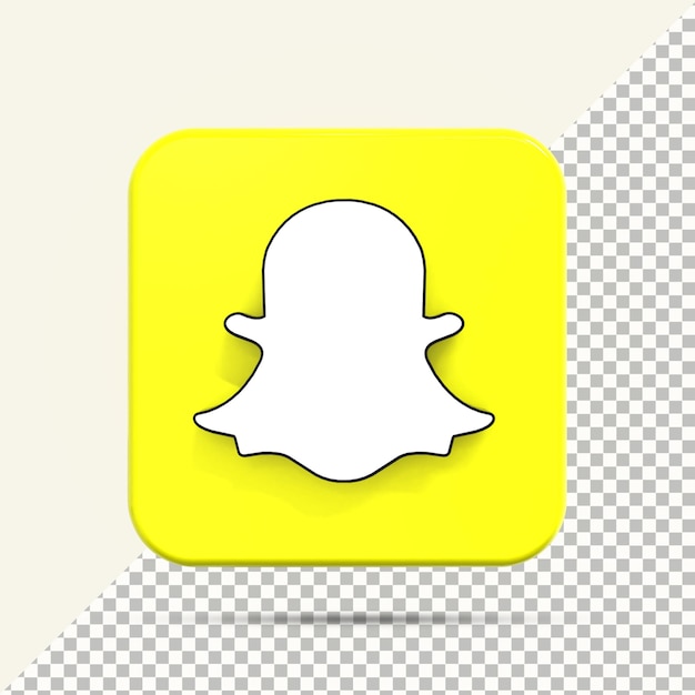 Icono de SnapChat en renderizado 3d para composición