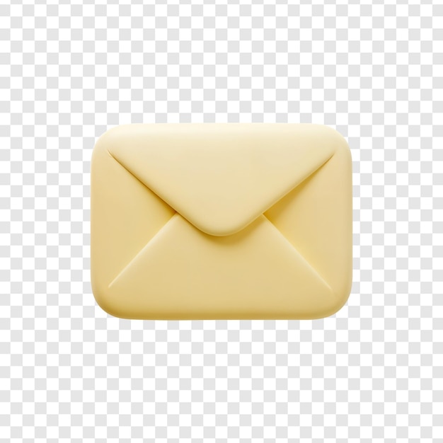 Icono de sobre amarillo en 3D