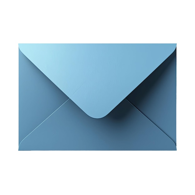 Icono de sobre de correo abierto azul 3D Imágenes aisladas Fondo blanco