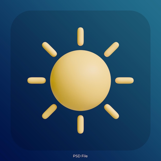 Icono del sol en 3D