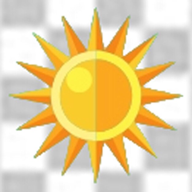 PSD icono del sol realista para el diseño del tiempo símbolo del sol laranja feliz ilustración del sol aislado