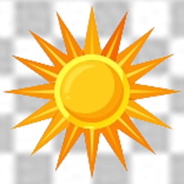 PSD icono del sol realista para el diseño del tiempo símbolo del sol laranja feliz ilustración del sol aislado