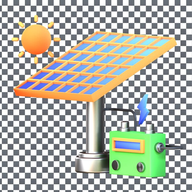 Icono solar en fondo aislado y transparente
