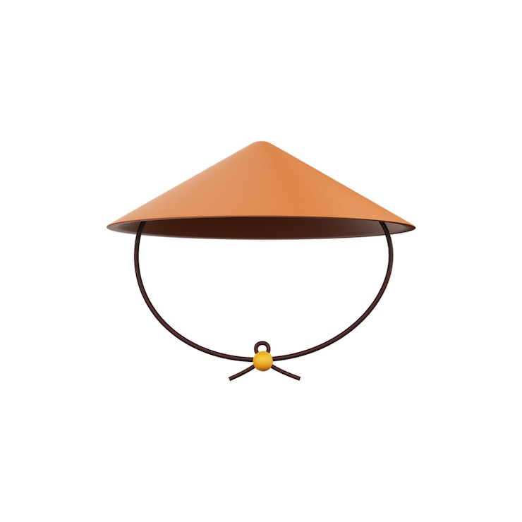 PSD icono de sombrero cónico naranja en estilo de renderizado 3d