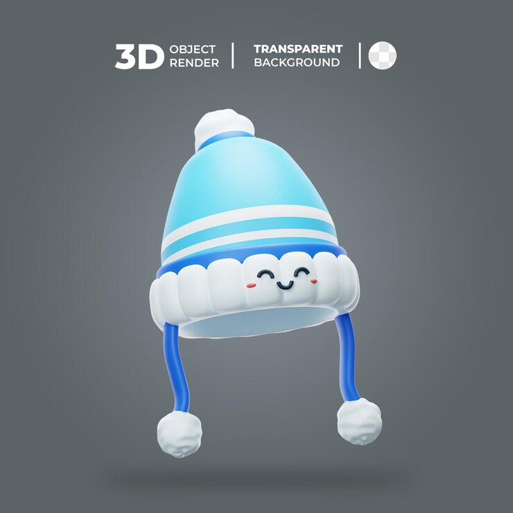 PSD icono del sombrero de invierno 3d