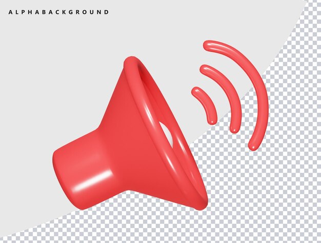 Icono de sonido ilustración 3d
