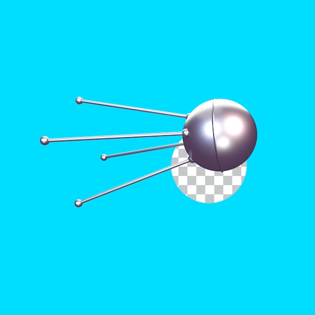 Icono del sputnik en 3d