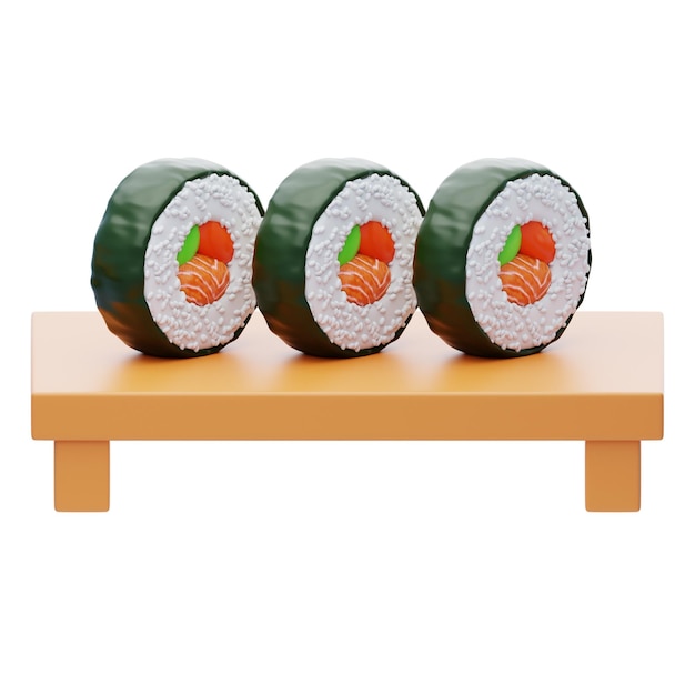 El icono del sushi en 3d