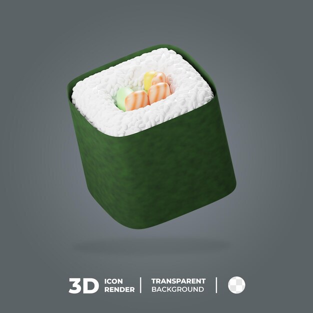 PSD icono de sushi de comida 3d