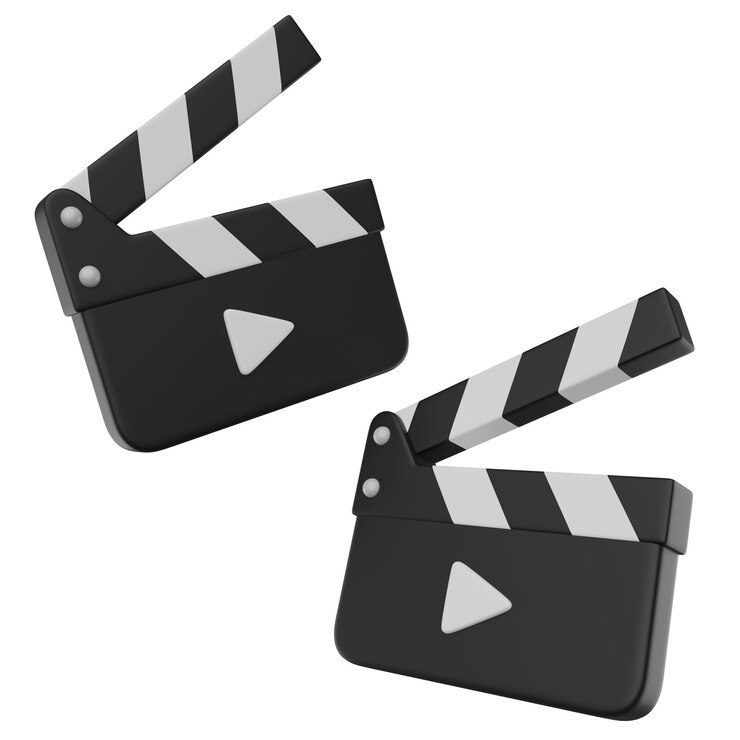 PSD el icono del tablero de clapper del cine gráfico 3d