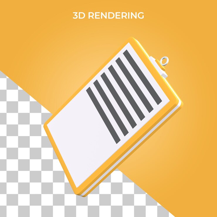 PSD icono de tablero de tareas de renderizado 3d psd premium