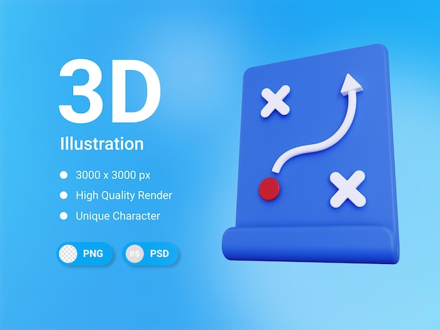 Icono de táctica empresarial 3d