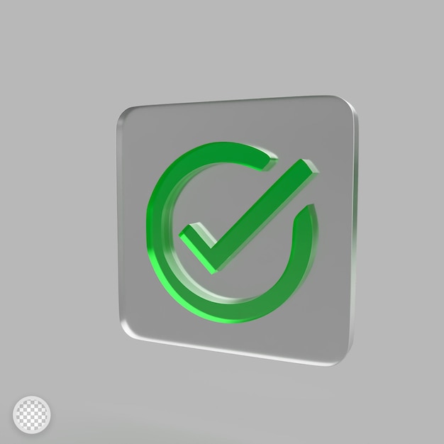Icono de tarea alt con efecto de vidrio 3d renderizar ilustración