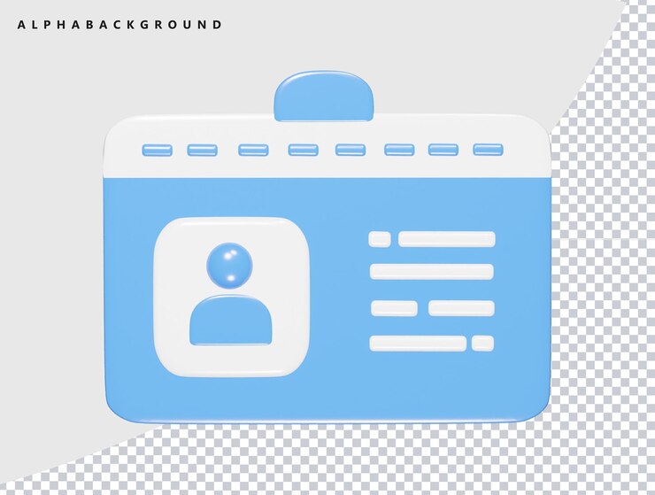 PSD icono de tarjeta de identificación ilustración 3d