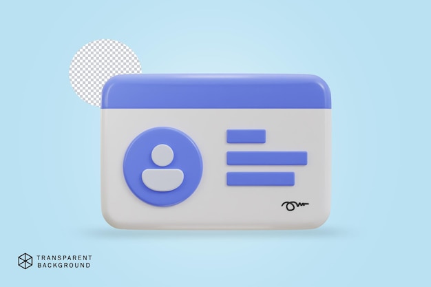 Icono de tarjeta de plástico de tarjeta de identificación de licencia de conducir 3D