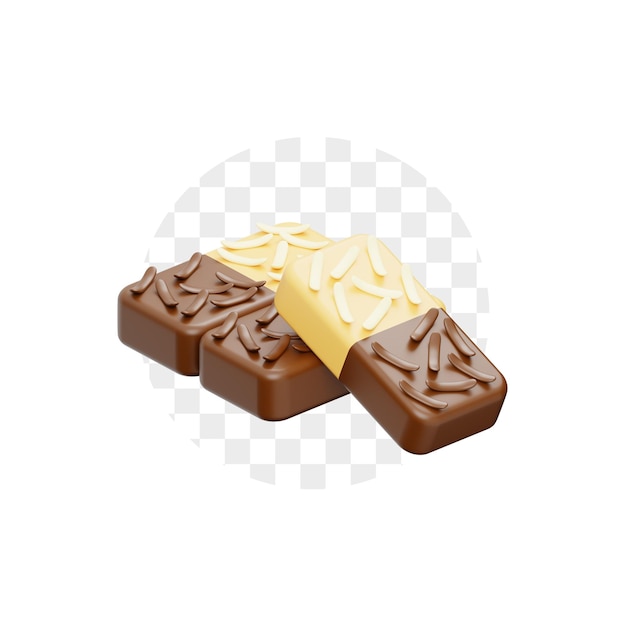 El icono de la tarta de queso de chocolate en 3d