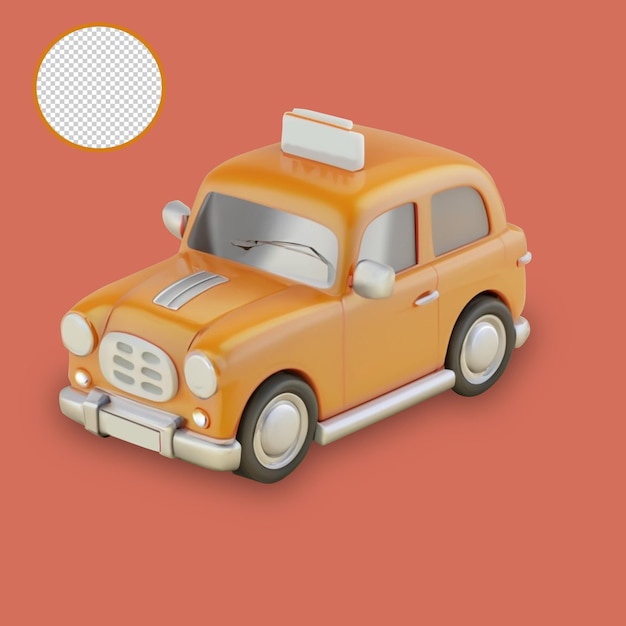 El icono del taxi 3d renderiza psd