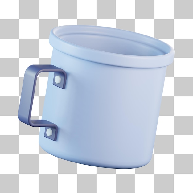El icono de la taza de acero 3D